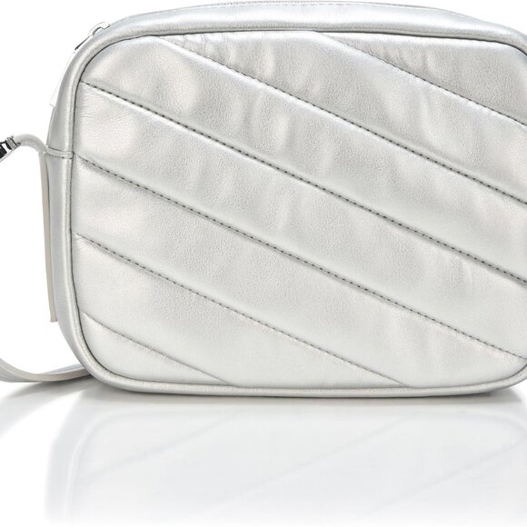 Luxury Frost Shine Quilted Crossbody Bag - Compact 8 x 3 x 6 Inches, Lightweight - Picture 1 of 5